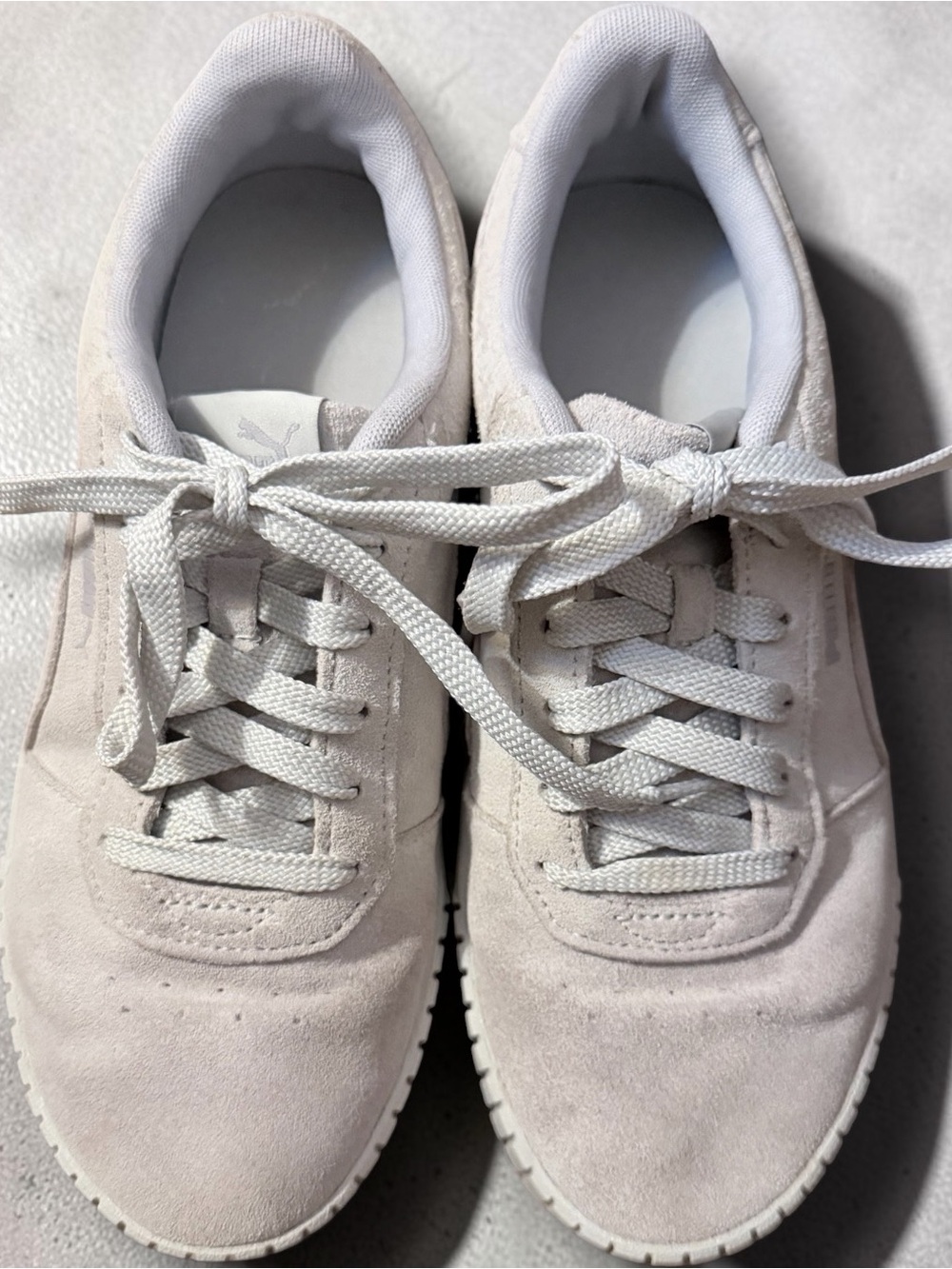 🌸Puma Gray Carina 2.0 Sd Lace Up Sneakers